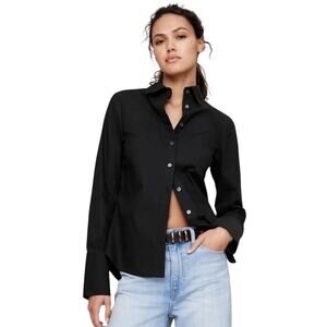 NWT Banana Republic Riley II Tailored Black Button Down Long Sleeve Shirt Womens